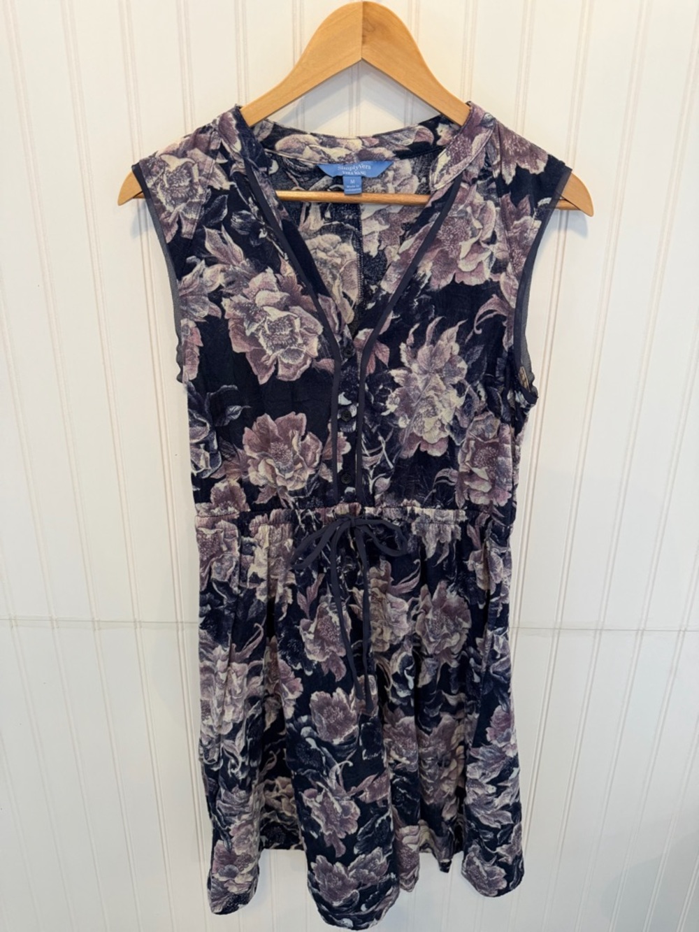 Simply Vera Vera Wang Navy & Lavender Floral Dress